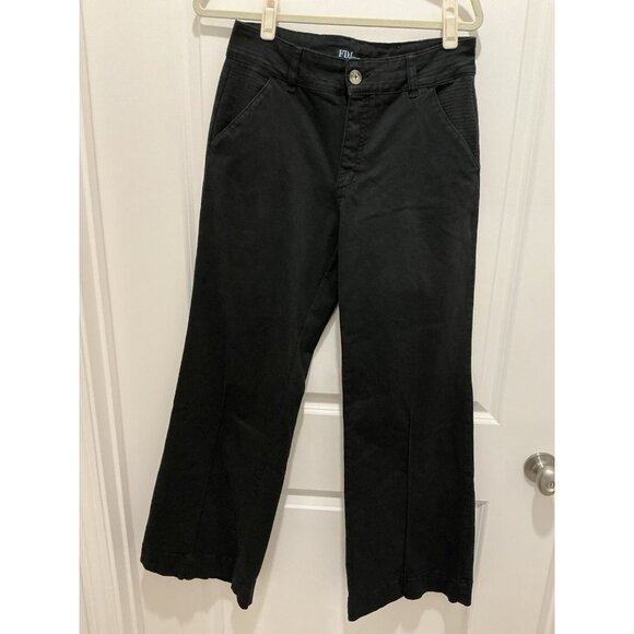 French Dressing Jeans Size 10 Olivia Wide Leg Black Half Seam - Picture 1 of 9